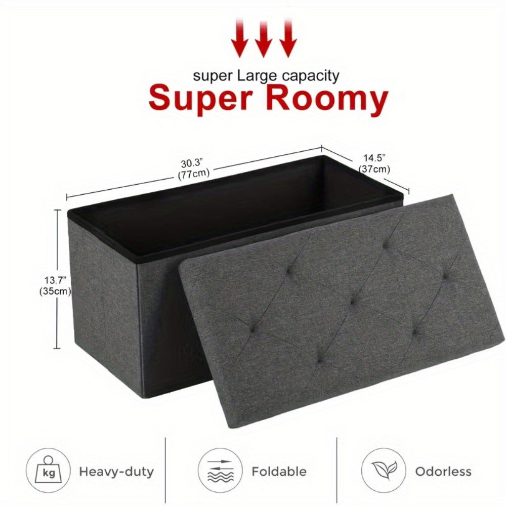 Foldable Heavy-Duty Ottoman with Hidden Storage for Living Room detail image - detail view 11