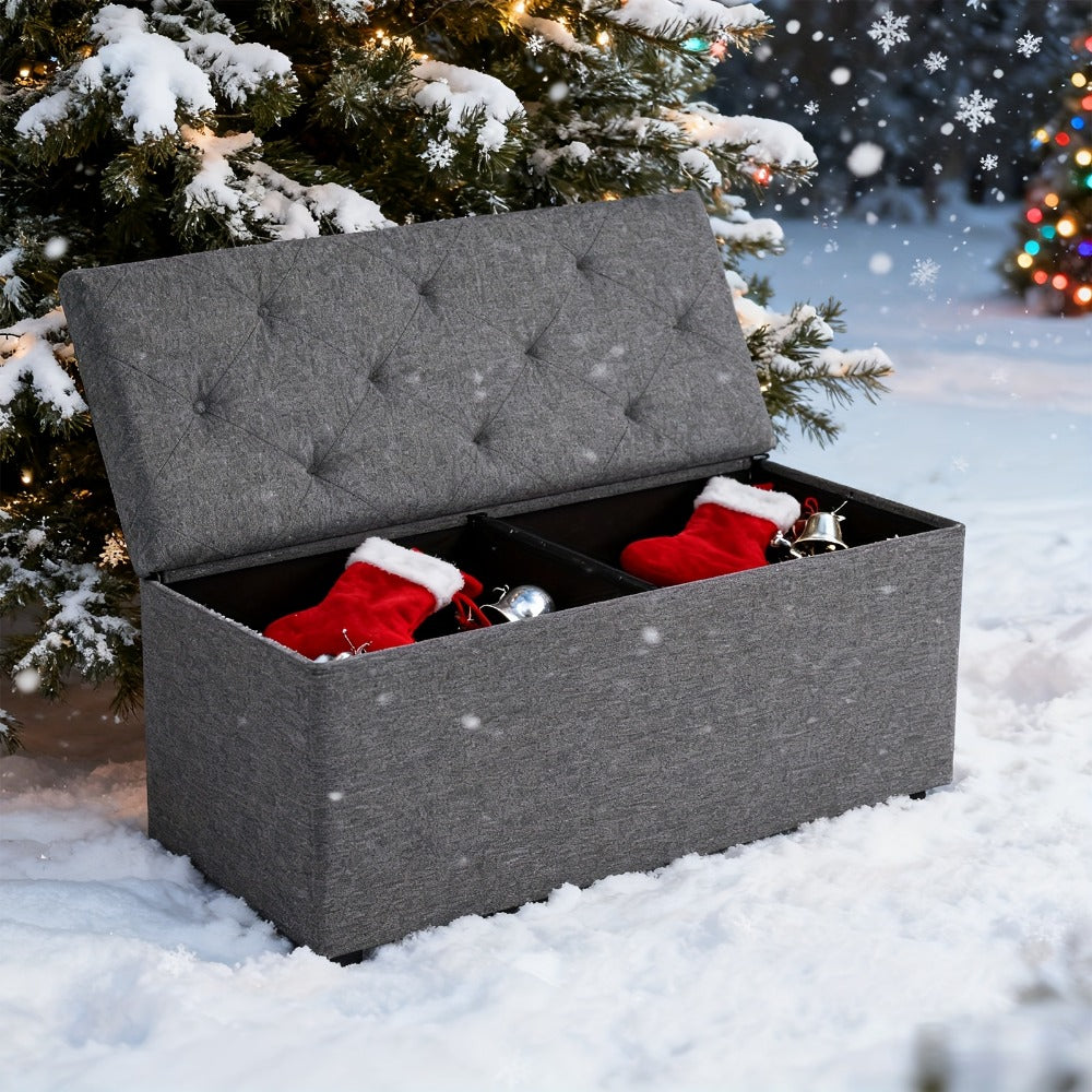 Foldable Heavy-Duty Ottoman with Hidden Storage for Living Room detail image - detail view 12
