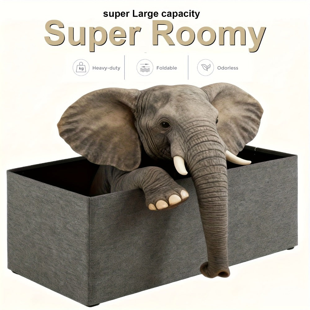 Foldable Heavy-Duty Ottoman with Hidden Storage for Living Room detail image - detail view 14