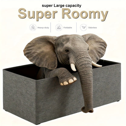 Foldable Heavy-Duty Ottoman with Hidden Storage for Living Room detail image - detail view 14