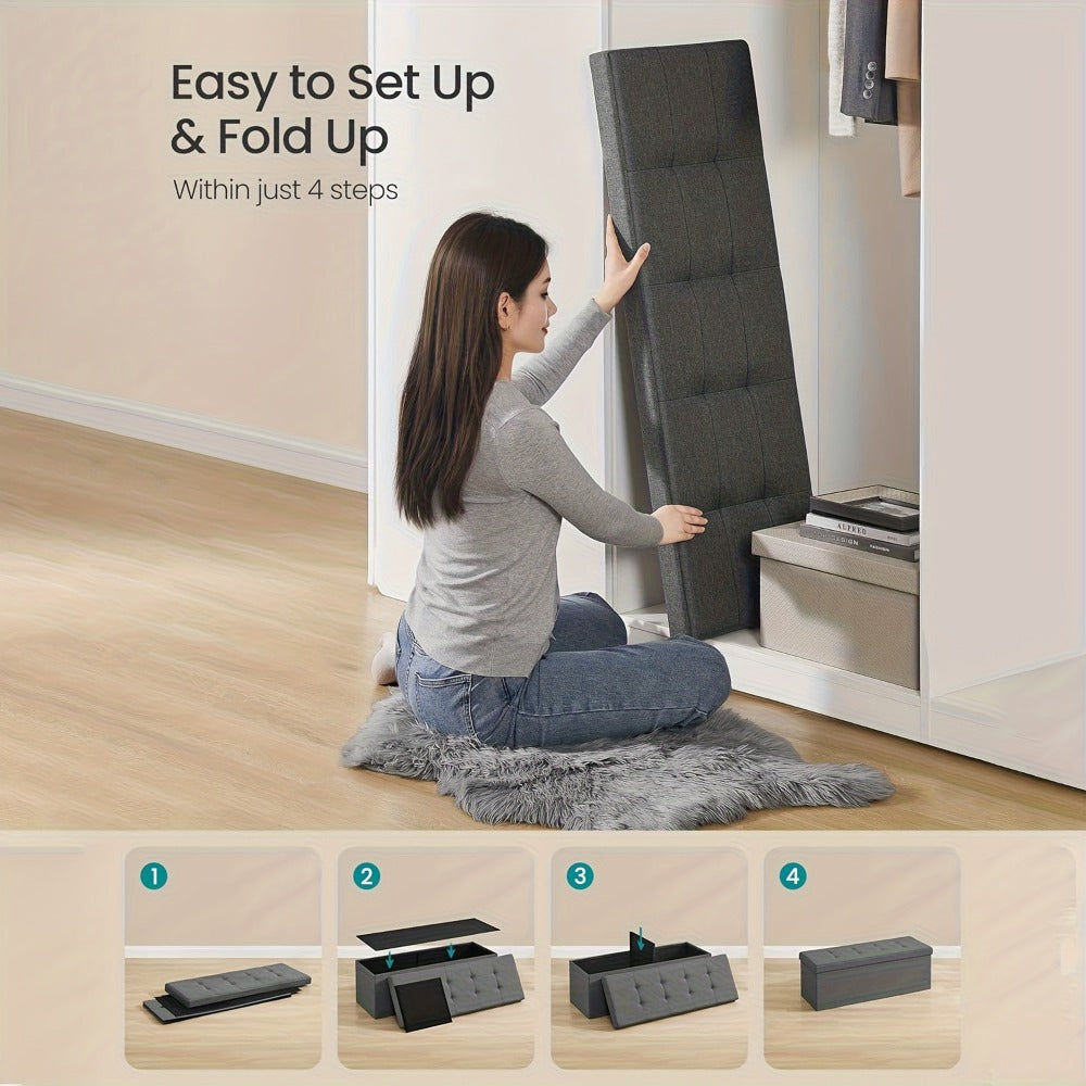 Foldable Heavy-Duty Ottoman with Hidden Storage for Living Room detail image - detail view 18