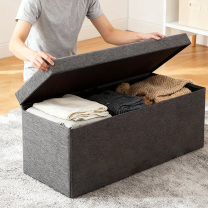 Foldable Heavy-Duty Ottoman with Hidden Storage for Living Room detail image - detail view 19