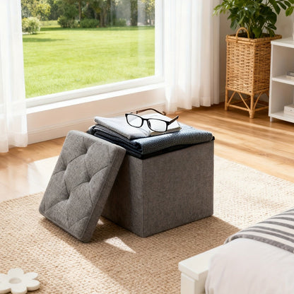 Foldable Heavy-Duty Ottoman with Hidden Storage for Living Room detail image - detail view 20