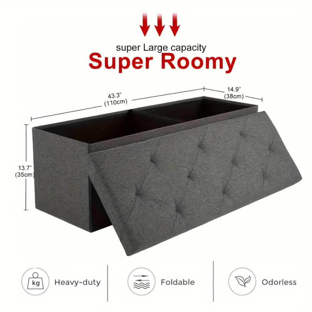 Foldable Heavy-Duty Ottoman with Hidden Storage for Living Room detail image - detail view 7