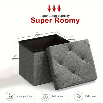 Foldable Heavy-Duty Ottoman with Hidden Storage for Living Room detail image - detail view 9