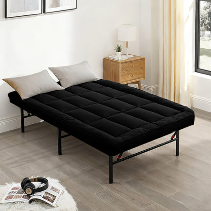 Mattress Toppers shown in the Black 01, Queen option