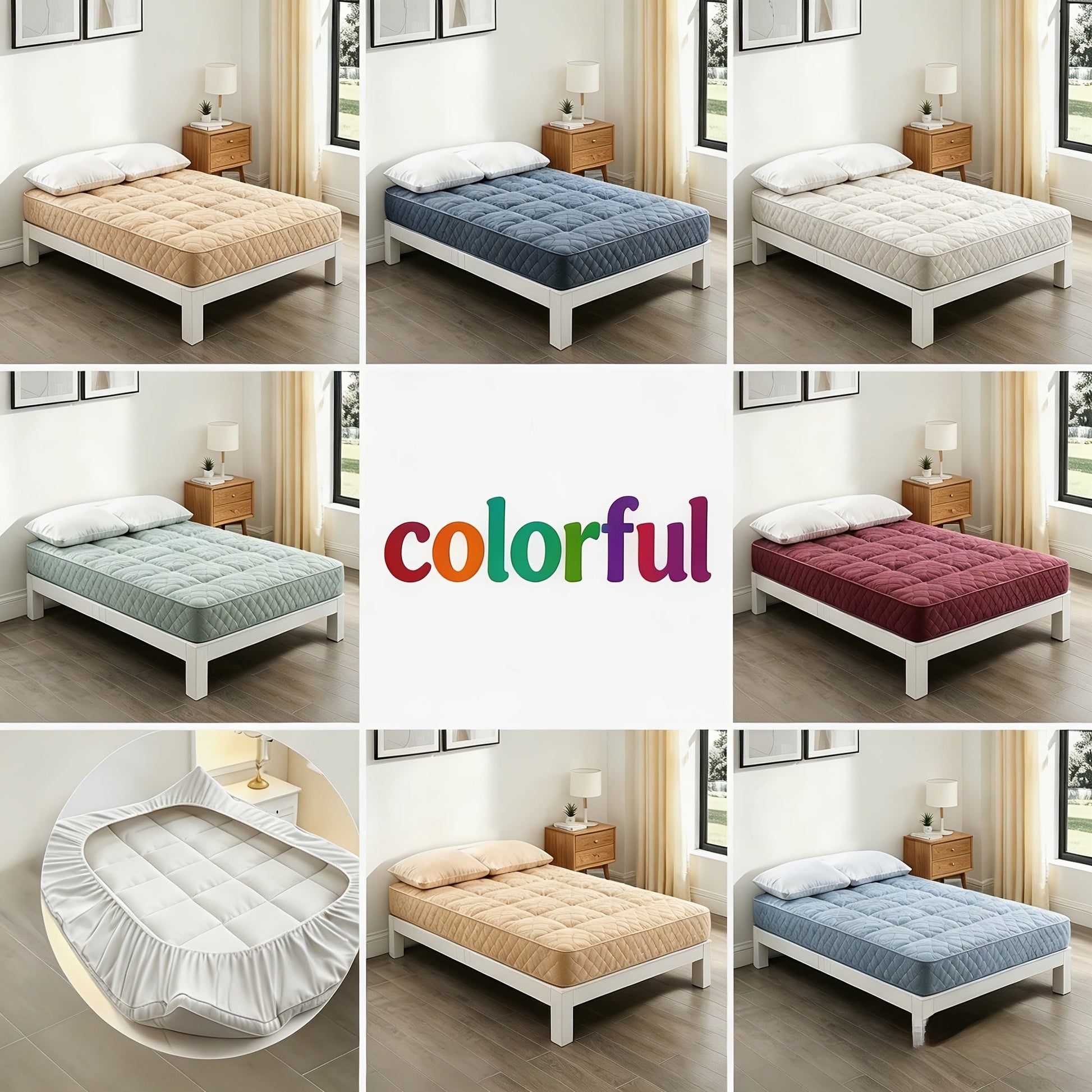 Mattress Toppers shown in the Colorfull, Twin option