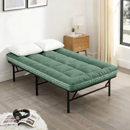 Mattress Toppers shown in the Green, Twin option