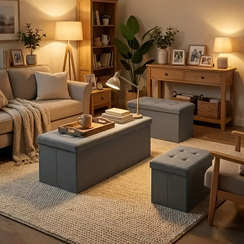 Foldable Ottoman with Waterproof Protection and Hidden Storage for Living Room detail image - detail view 11