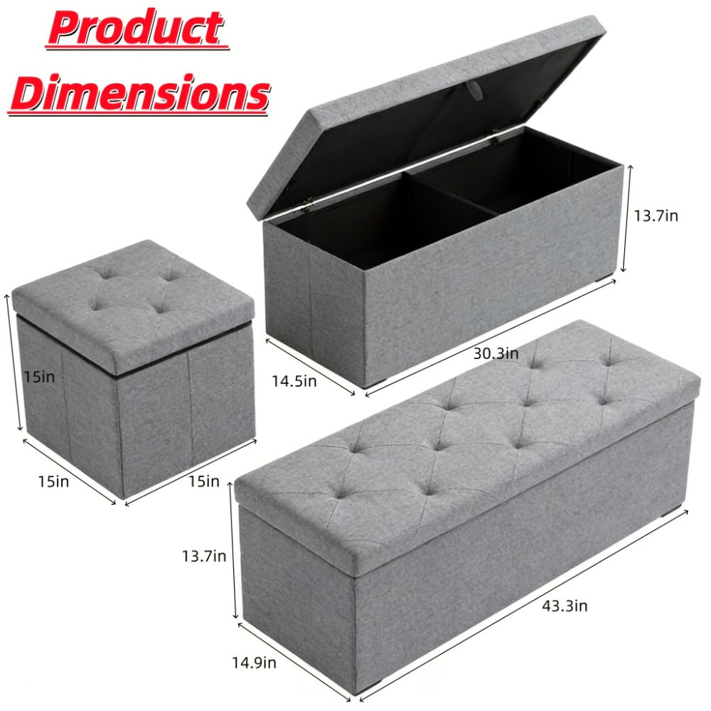 Foldable Ottoman with Waterproof Protection and Hidden Storage for Living Room detail image - detail view 4