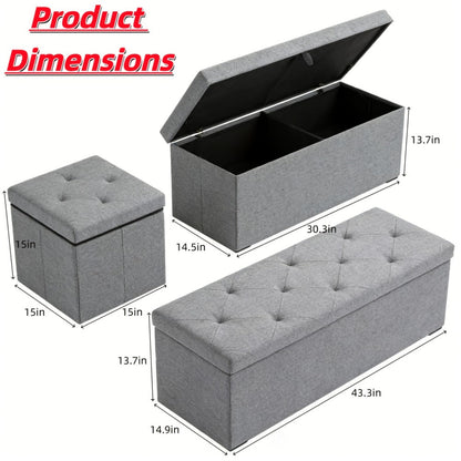 Foldable Ottoman with Waterproof Protection and Hidden Storage for Living Room detail image - detail view 4
