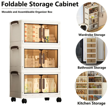 Foldable Plastic Garage Storage Cabinet with Stackable Design detail image - detail view 12