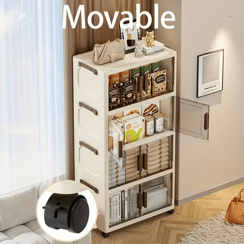 Foldable Plastic Garage Storage Cabinet with Stackable Design detail image