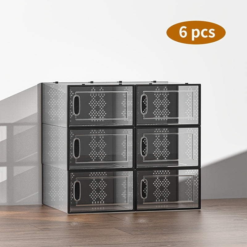 Shoe Storage Box shown in the Black, 6pcs option