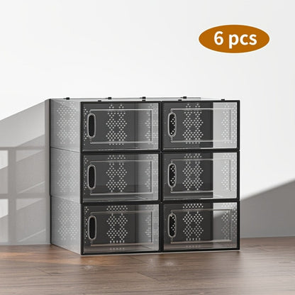 Foldable Plastic Stackable Shoe Storage Box for Entryway and Bedroom detail image - detail view 3