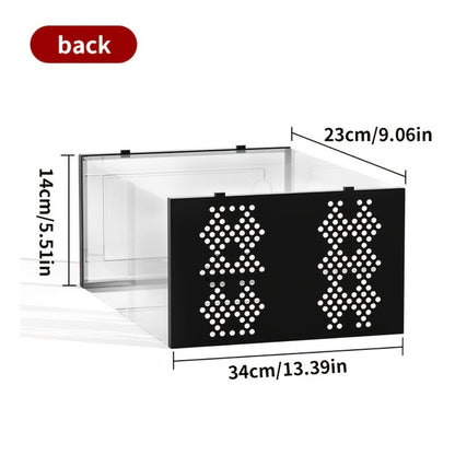 Foldable Plastic Stackable Shoe Storage Box for Entryway and Bedroom detail image - detail view 4