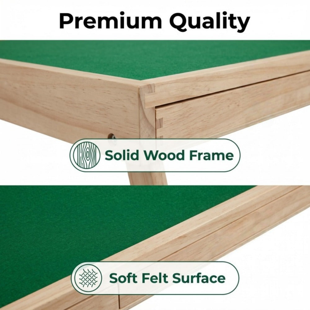 Folding Game Table with Storage Drawers and Non-Slip Base for Living Room detail image - detail view 12
