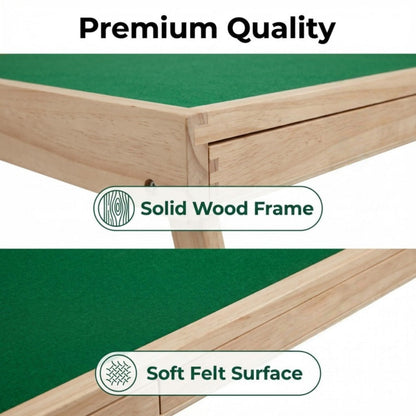 Folding Game Table with Storage Drawers and Non-Slip Base for Living Room detail image - detail view 12