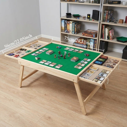 Folding Game Table with Storage Drawers and Non-Slip Base for Living Room detail image - detail view 6