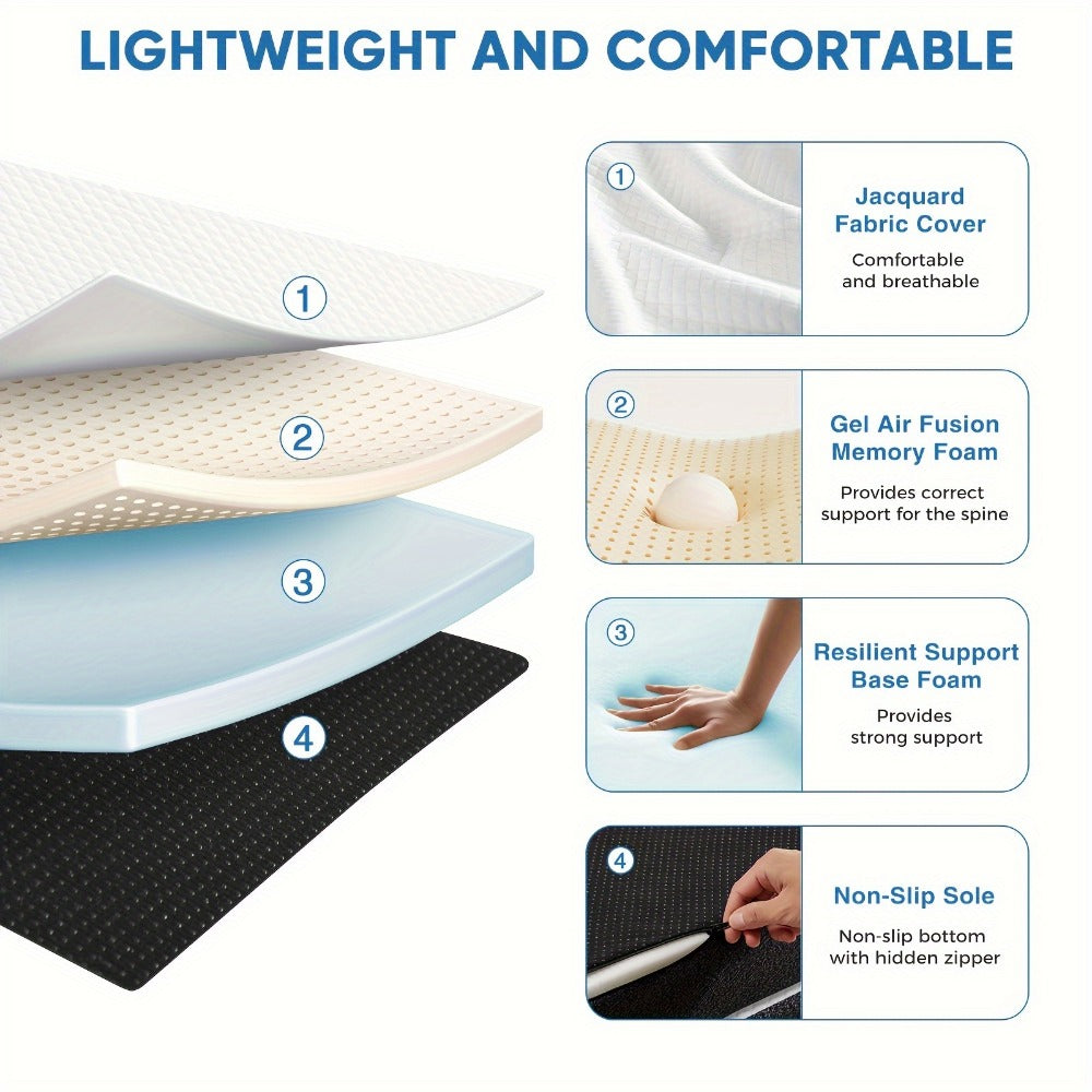 Folding Mattress with Memory Foam and Washable Cover for Bedroom detail image