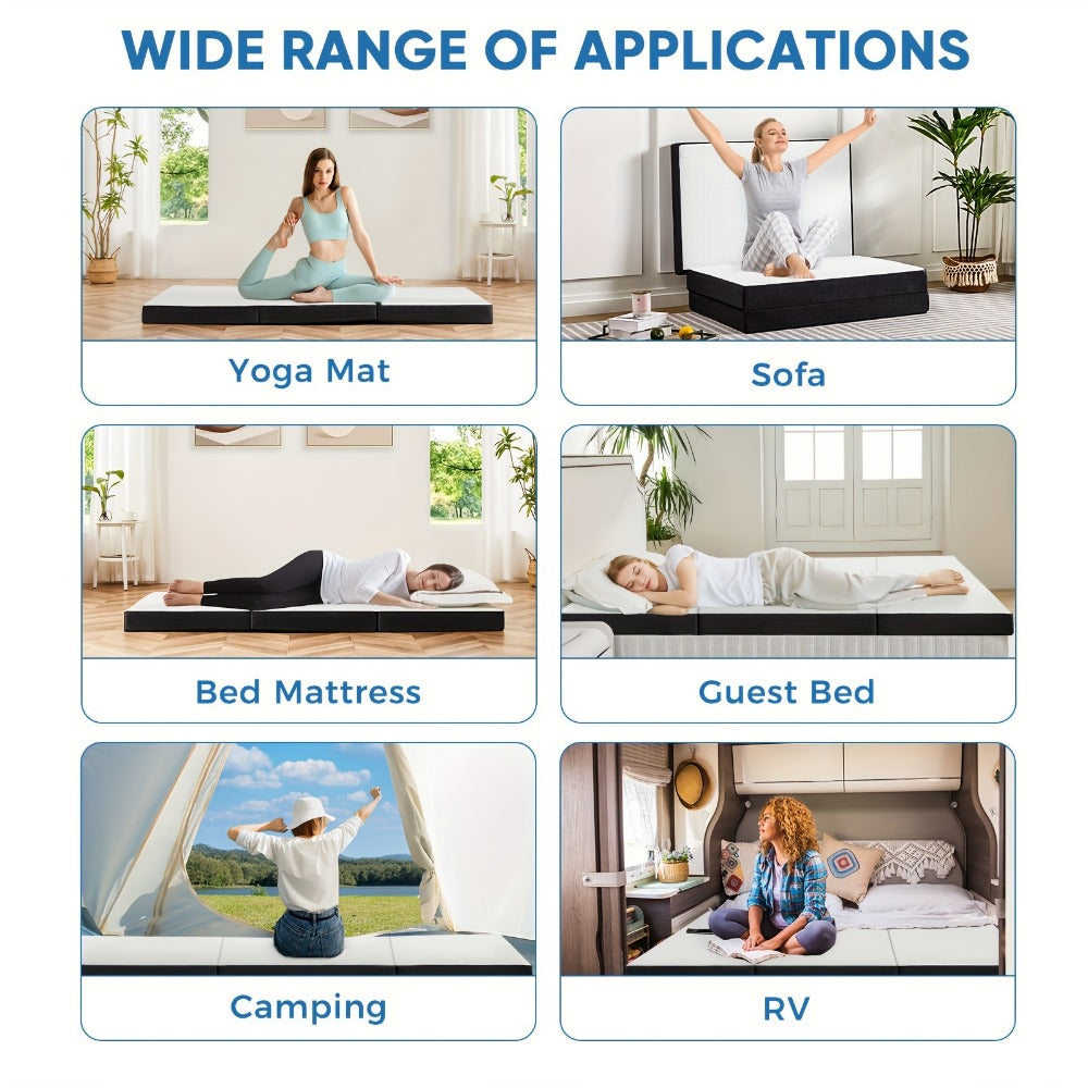 Folding Mattress with Memory Foam and Washable Cover for Bedroom detail image - detail view 5