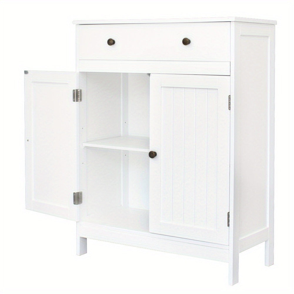 Freestanding Bathroom Cabinet with Waterproof Protection for Organized Everyday, in White detail image - detail view 5