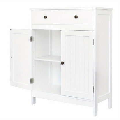Freestanding Bathroom Cabinet with Waterproof Protection for Organized Everyday, in White detail image - detail view 5
