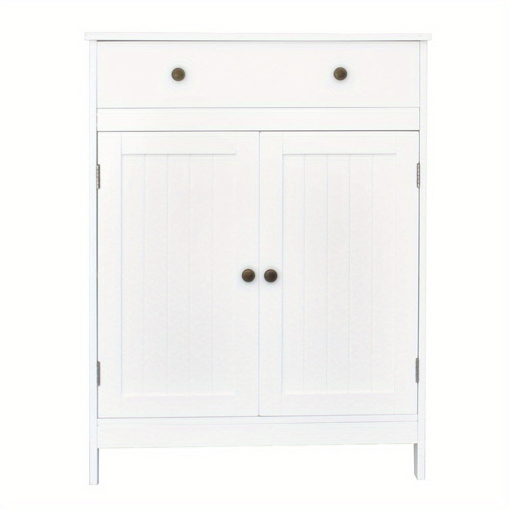 Freestanding Bathroom Cabinet with Waterproof Protection for Organized Everyday, in White detail image - detail view 7