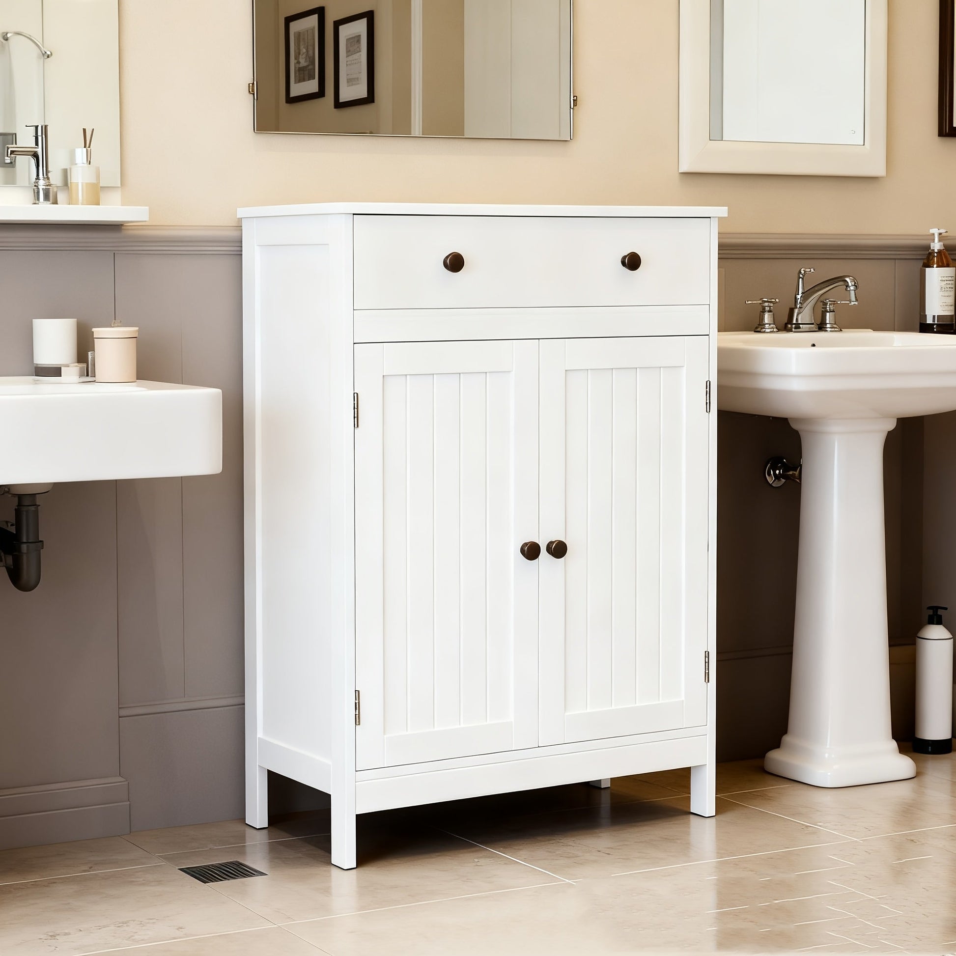 Bathroom Cabinet shown in the White option