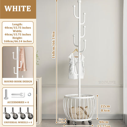 Coat Rack shown in the White option