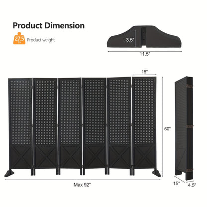Room Divider shown in the Black, 6 Panel option