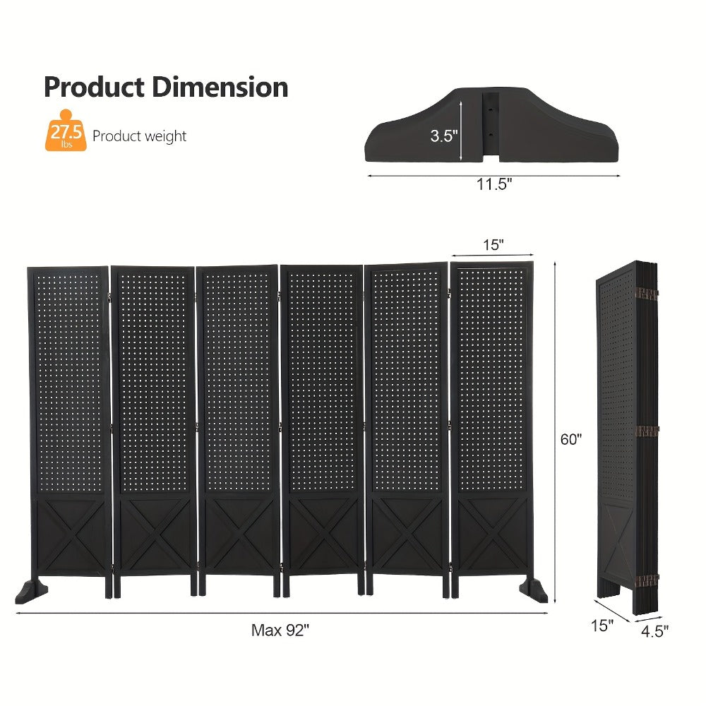 Freestanding Foldable Room Divider with Added Privacy and Multiple Color Options detail image - detail view 12