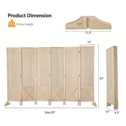 Freestanding Foldable Room Divider with Added Privacy and Multiple Color Options detail image