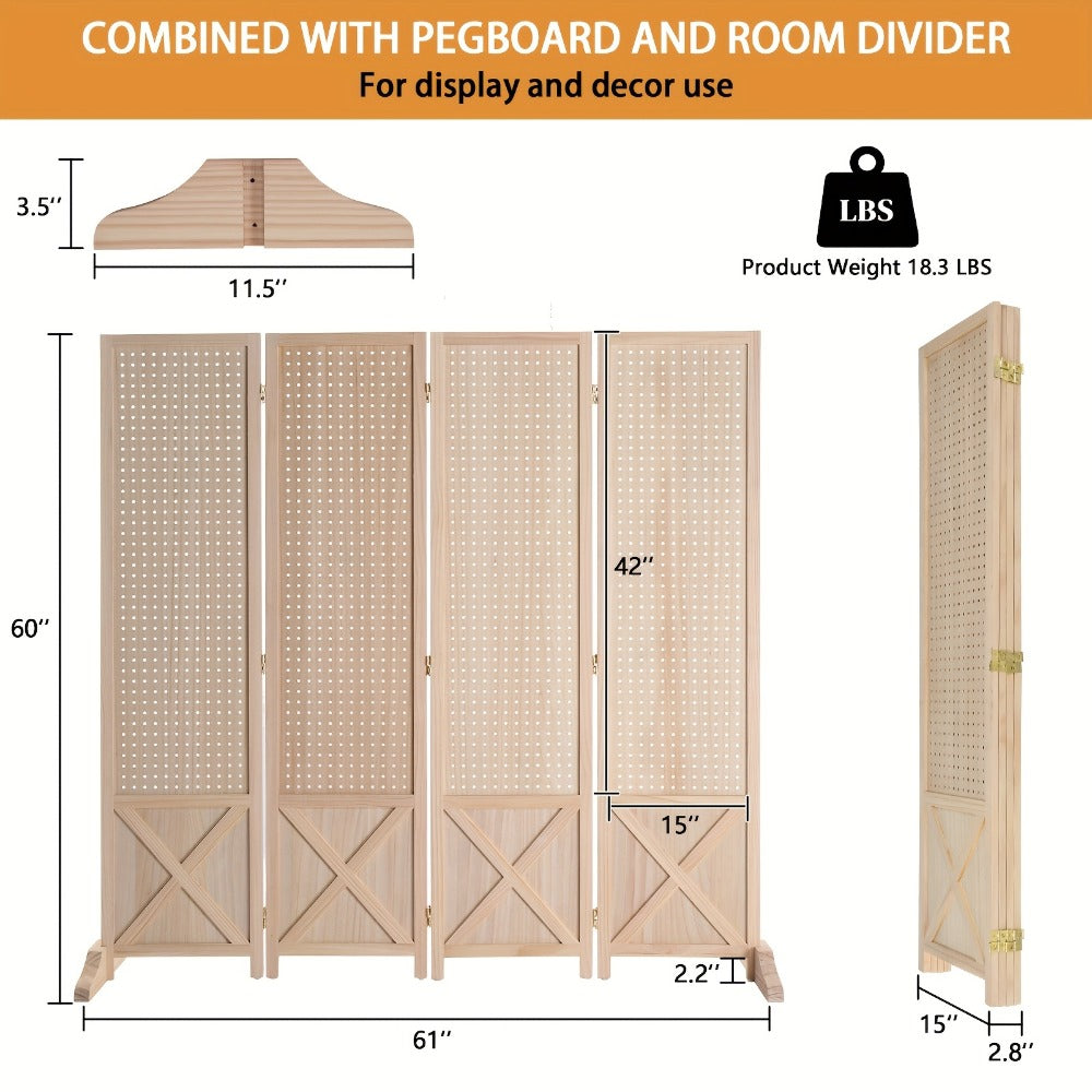 Freestanding Foldable Room Divider with Added Privacy and Multiple Color Options detail image - detail view 3