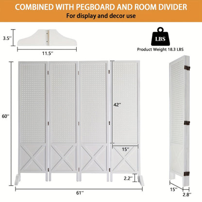 Freestanding Foldable Room Divider with Added Privacy and Multiple Color Options detail image - detail view 6