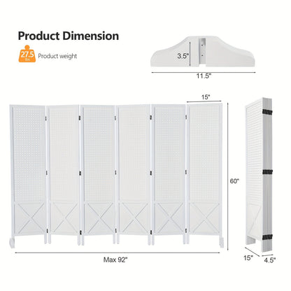 Room Divider shown in the White, 6 Panel option