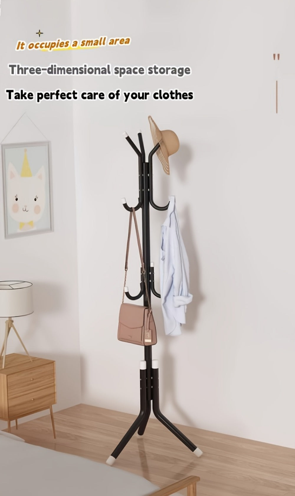 Freestanding Heavy-Duty Coat Rack with Tool-Free Assembly, Entryway Hall Tree detail image - detail view 10
