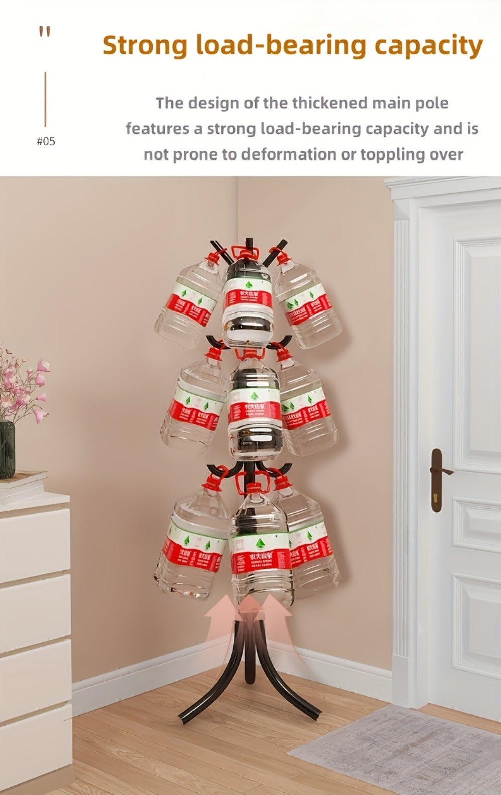 Freestanding Heavy-Duty Coat Rack with Tool-Free Assembly, Entryway Hall Tree detail image - detail view 13