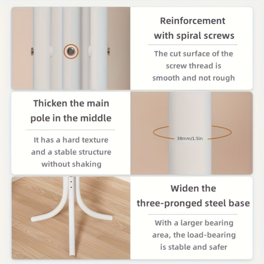 Freestanding Heavy-Duty Coat Rack with Tool-Free Assembly, Entryway Hall Tree detail image - detail view 3