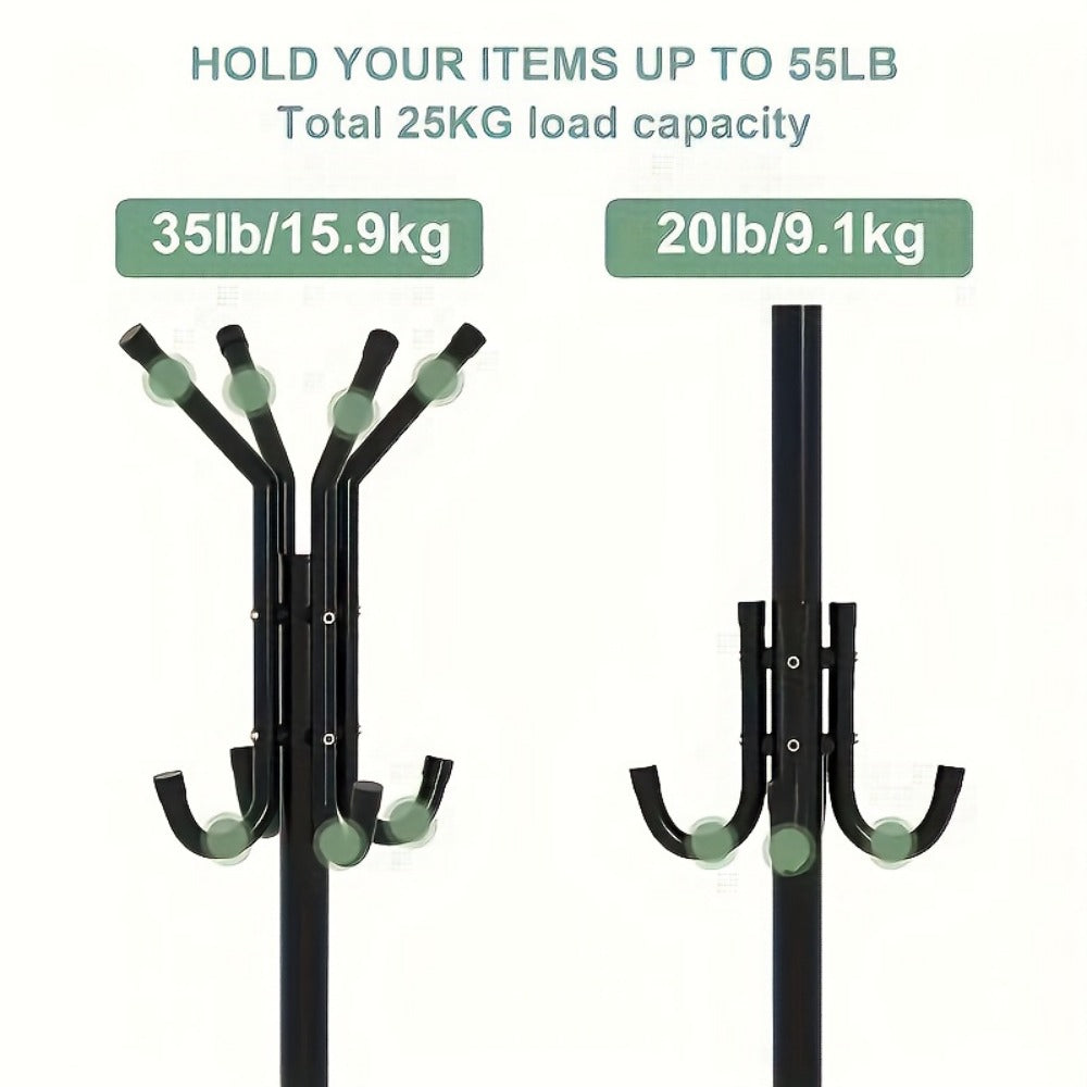 Freestanding Heavy-Duty Coat Rack with Tool-Free Assembly, Entryway Hall Tree detail image - detail view 6