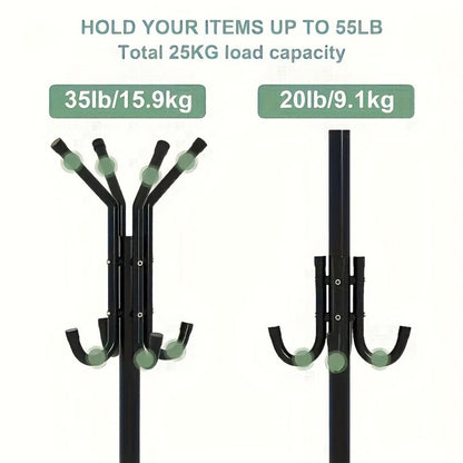 Freestanding Heavy-Duty Coat Rack with Tool-Free Assembly, Entryway Hall Tree detail image - detail view 6