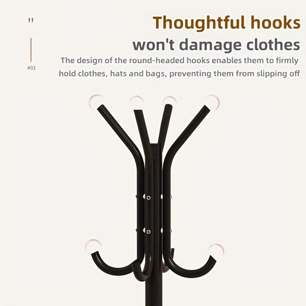 Freestanding Heavy-Duty Coat Rack with Tool-Free Assembly, Entryway Hall Tree detail image - detail view 9