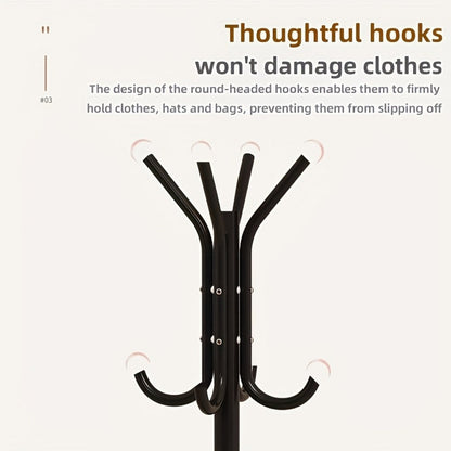Freestanding Heavy-Duty Coat Rack with Tool-Free Assembly, Entryway Hall Tree detail image - detail view 9