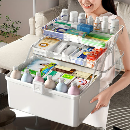 Medicine Chest, Freestanding Large Capacity Multi-Tier First Aid & Medication Organizer shown in the main product view