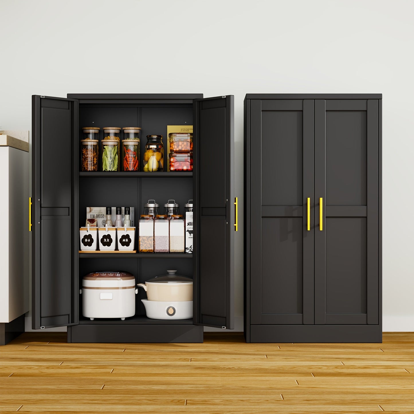 Storage Cabinet shown in the BLACK option