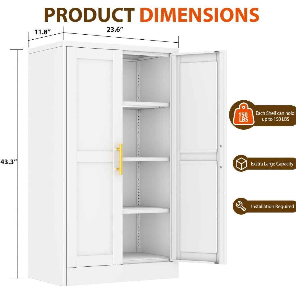 Freestanding Metal Bathroom Storage Cabinet, Home Storage Cupboard detail image - detail view 12