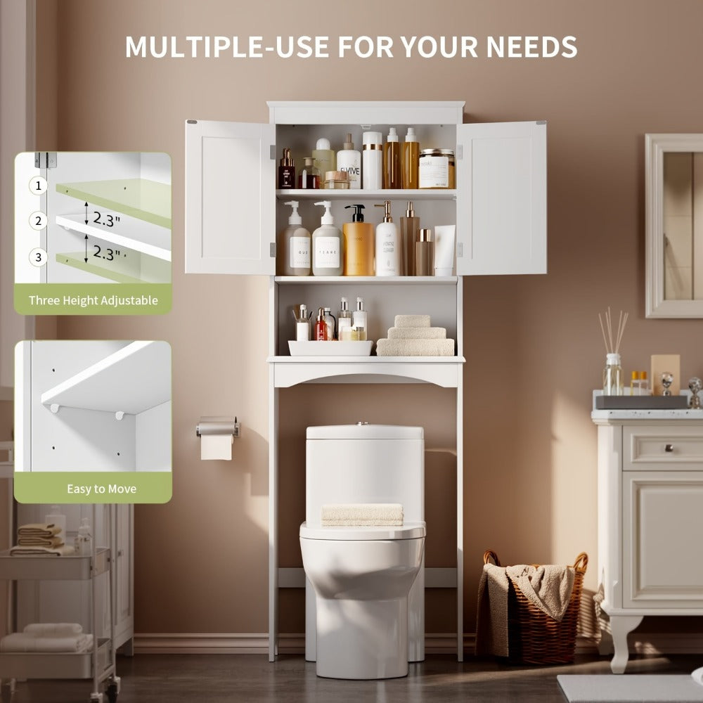 Freestanding Tall Over-the-Toilet Storage Organizer, Bathroom Space Saver for Entryway detail image - detail view 10
