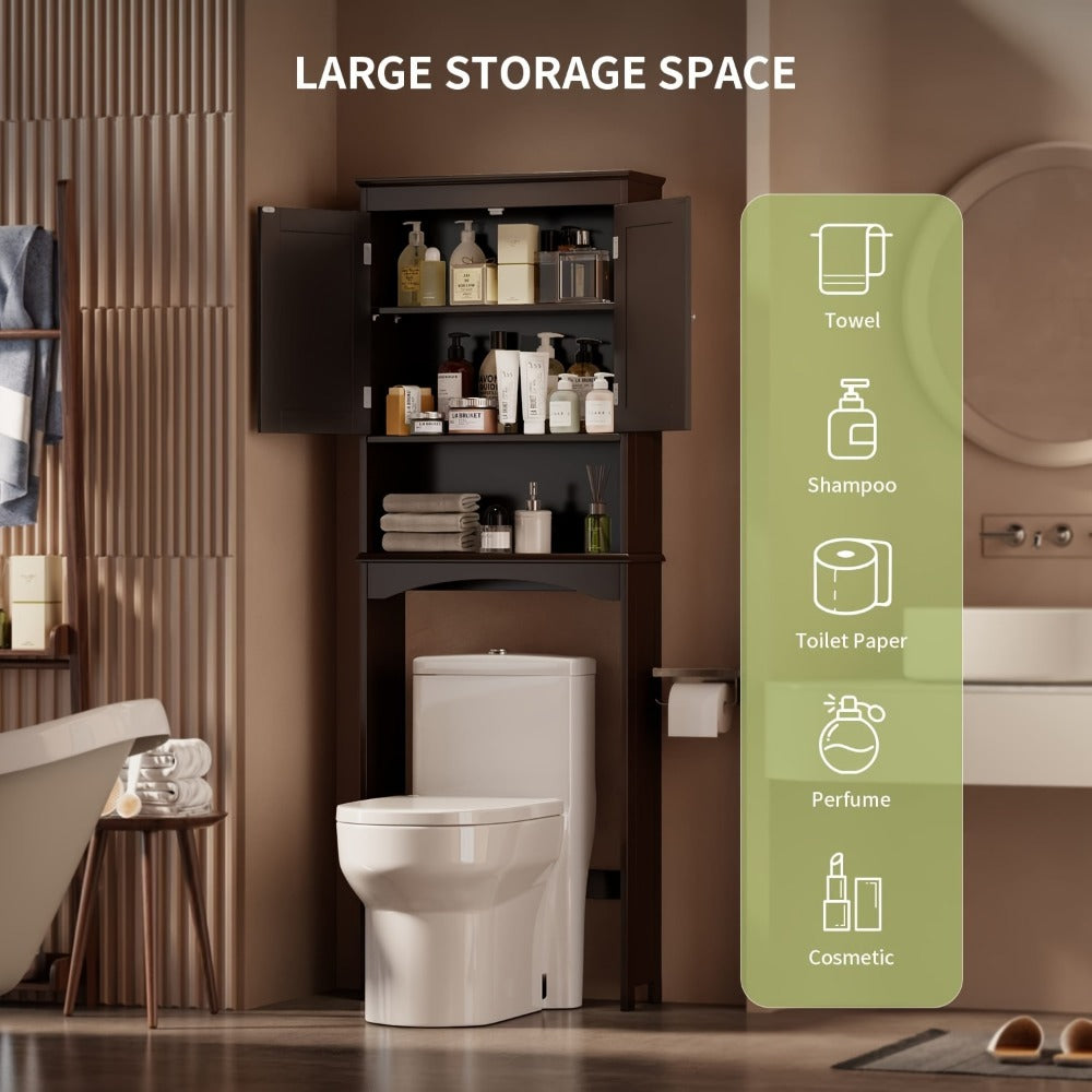 Freestanding Tall Over-the-Toilet Storage Organizer, Bathroom Space Saver for Entryway detail image - detail view 11