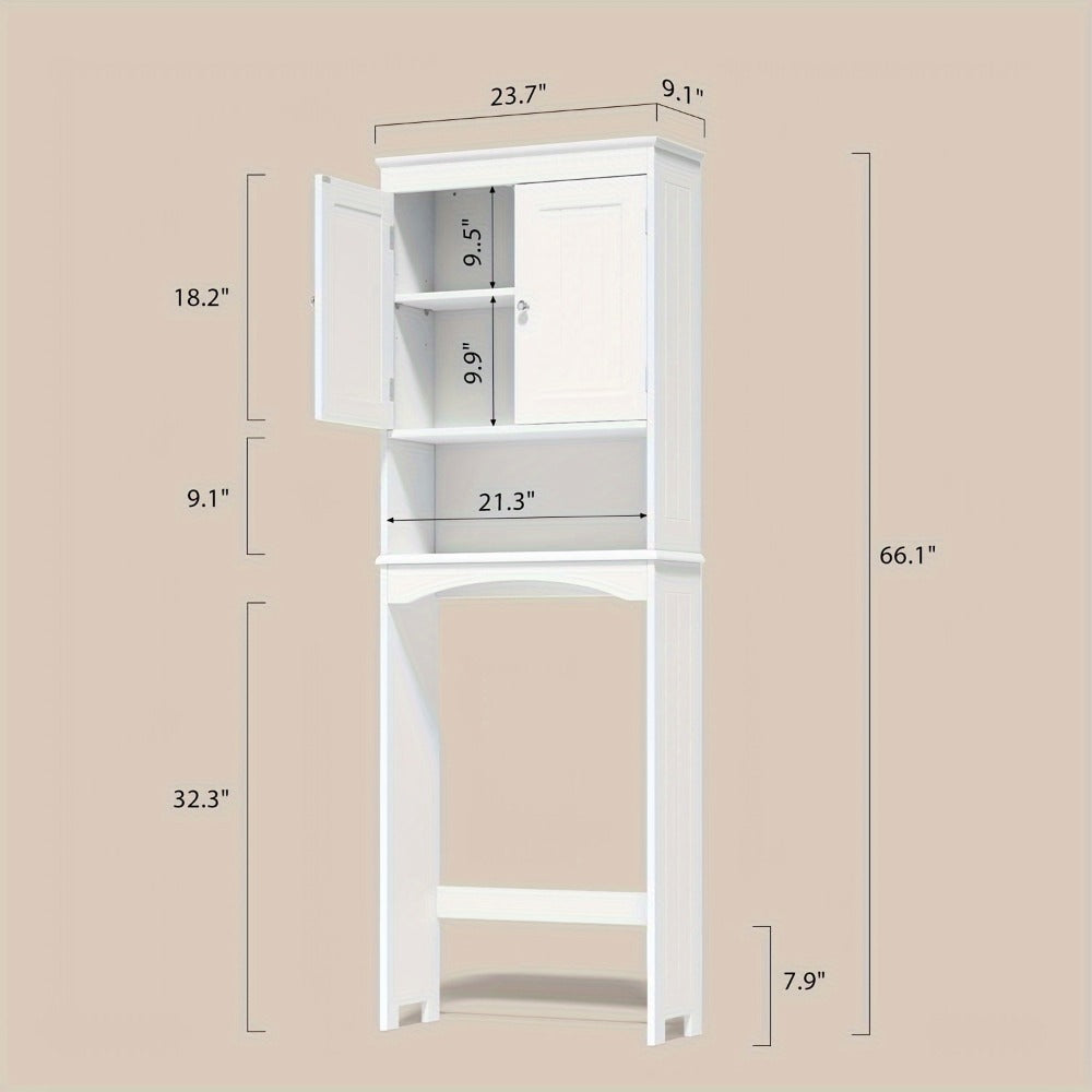 Freestanding Tall Over-the-Toilet Storage Organizer, Bathroom Space Saver for Entryway detail image - detail view 4