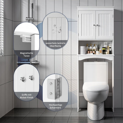 Freestanding Tall Over-the-Toilet Storage Organizer, Bathroom Space Saver for Entryway detail image - detail view 7